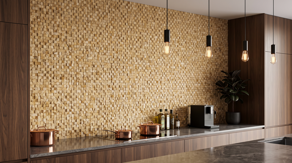 Dekorativni stenski panel - Kamen Burgos Chocolate - 110 x 82 cm