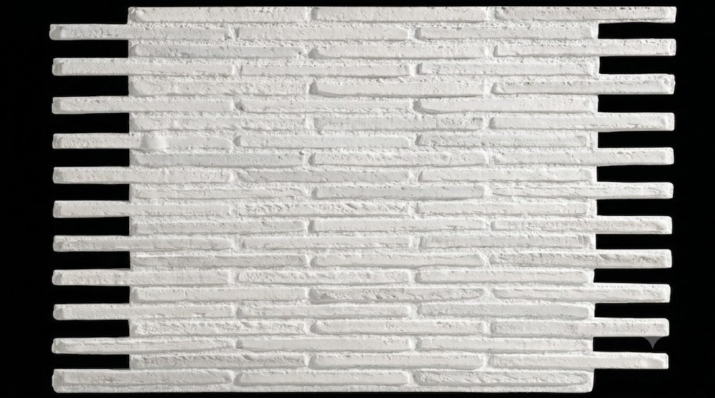 Dekorativni stenski panel - Opeka Aldaia bela - 107 x 79 cm