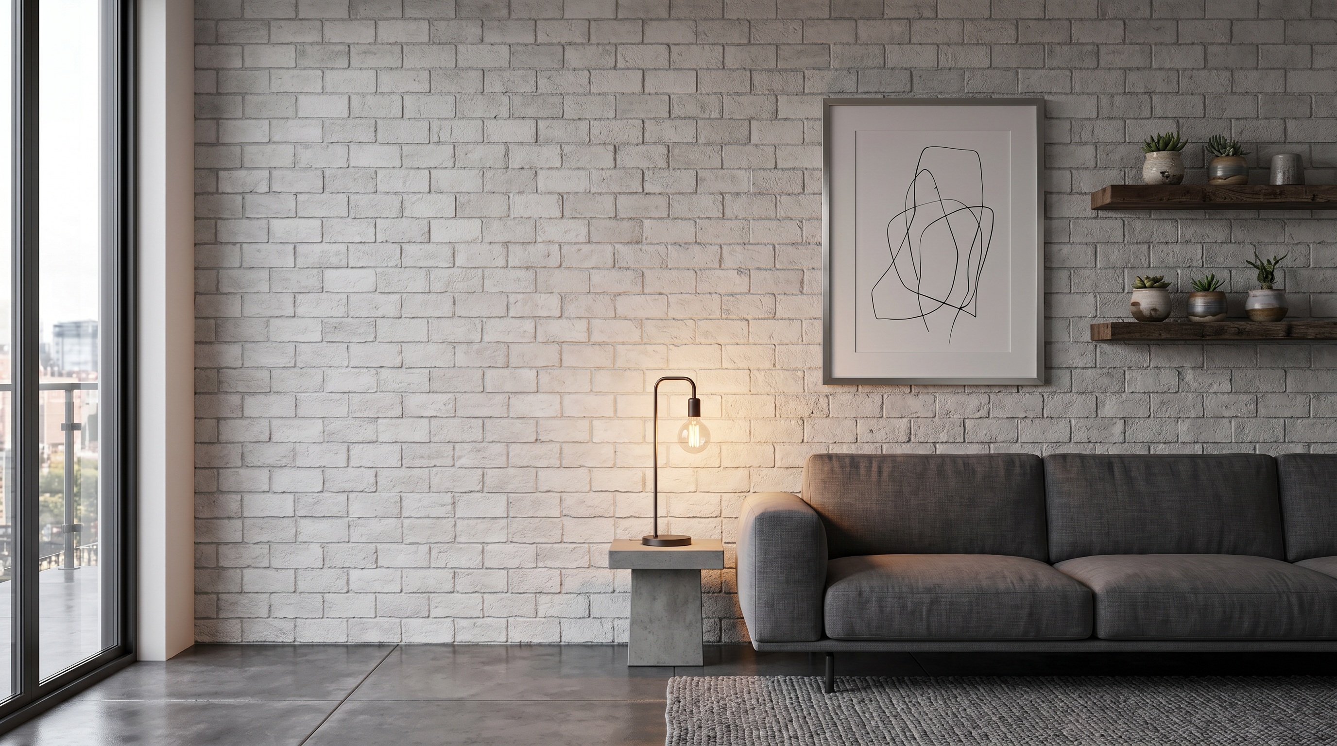 Dekorativni stenski panel - Opeka Tosco bela - 116 x 81 cm