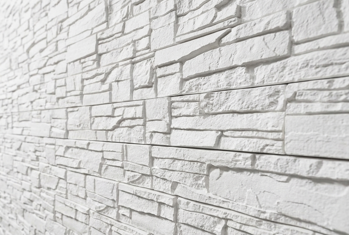 Dekorativni stenski panel - Skrilavec Soria bela - 118 x 93 cm