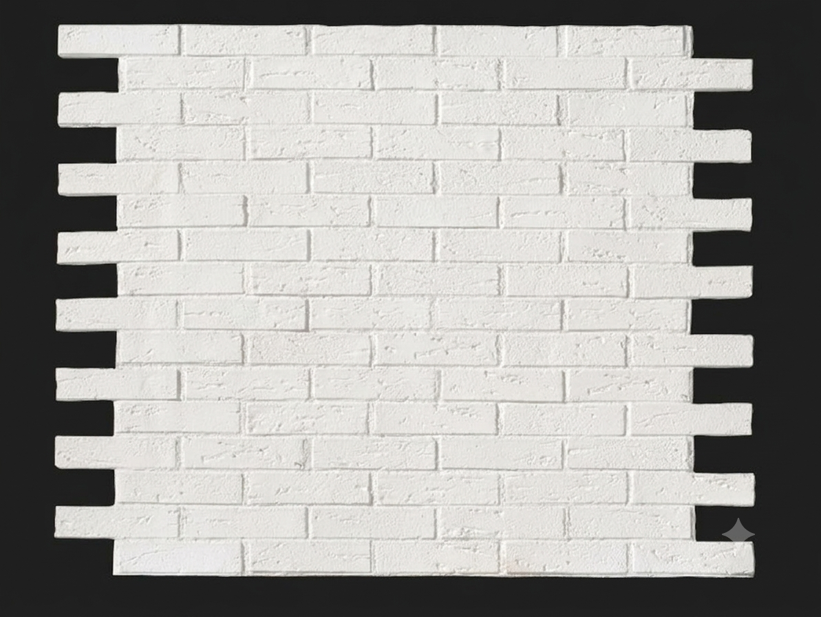 Dekorativni stenski panel - Opeka Nuevo bela - 118 x 93 cm