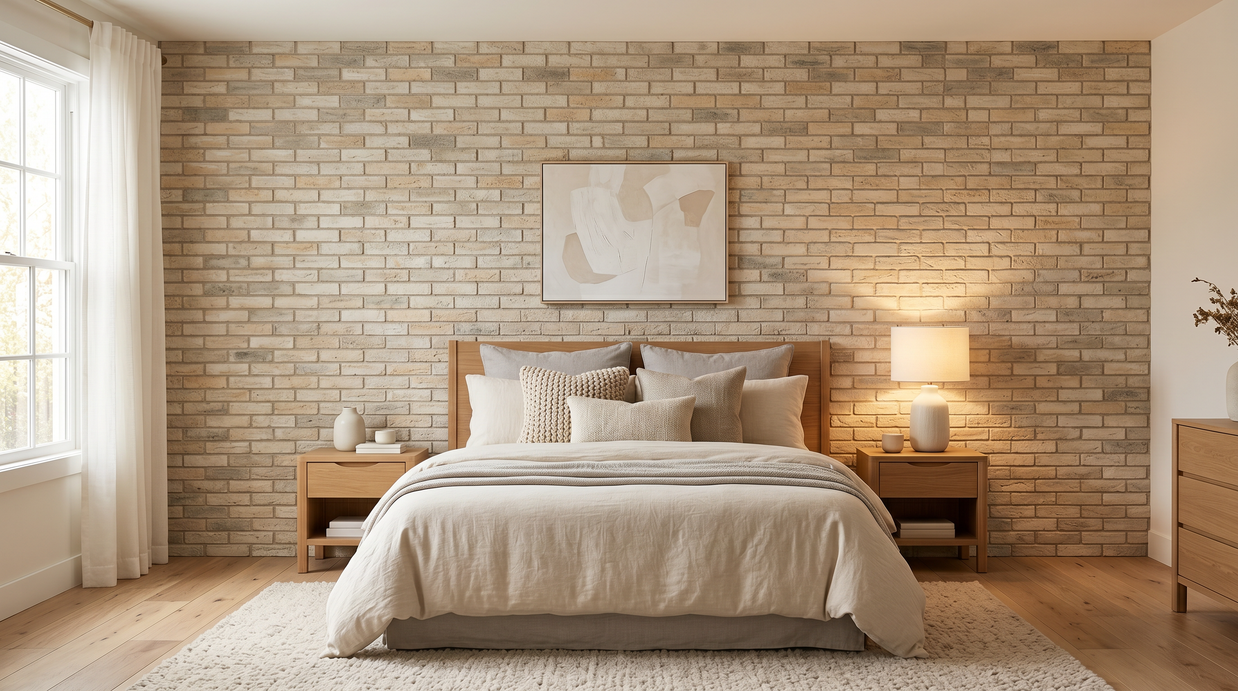 Dekorativni stenski panel - Opeka Nuevo Blanco - 118 x 93 cm