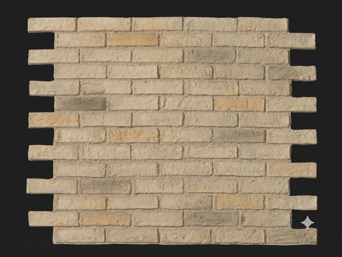 Dekorativni stenski panel - Opeka Caravista Blanco - 118 x 93 cm