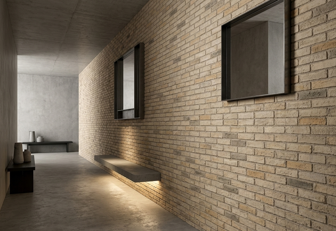 Dekorativni stenski panel - Opeka Caravista Blanco - 118 x 93 cm