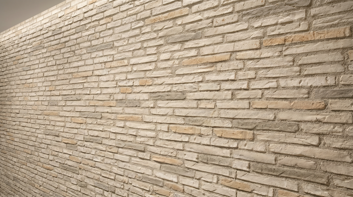Dekorativni stenski panel - Opeka Viejo Blanco - 118 x 93 cm