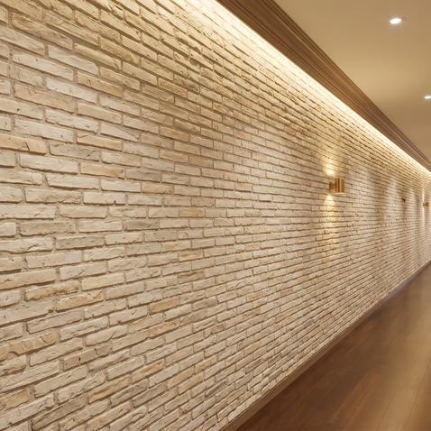 Dekorativni stenski panel - Opeka Viejo Blanco - 118 x 93 cm