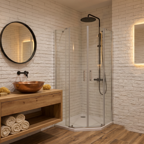 Dekorativni stenski panel - Opeka Santander bela - 118 x 93 cm