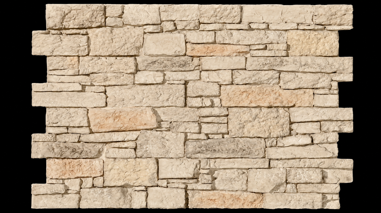 Dekorativni stenski panel - Kamen Teruel Blanco - 114 x 80 cm