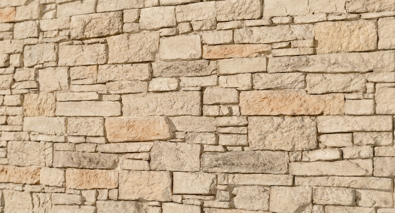 Dekorativni stenski panel - Kamen Teruel Blanco - 114 x 80 cm