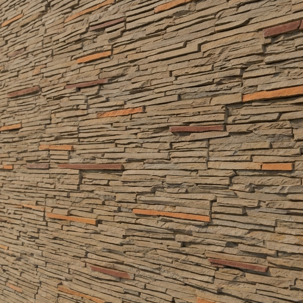 Dekorativni stenski panel - Skrilavec Laja Fina Marron - 118 x 93 cm