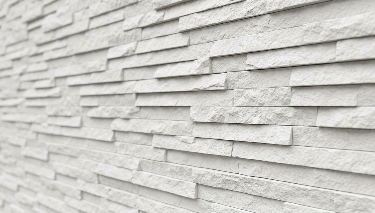 Dekorativni stenski panel - Skrilavec Valladolid bela - 112 x 80 cm