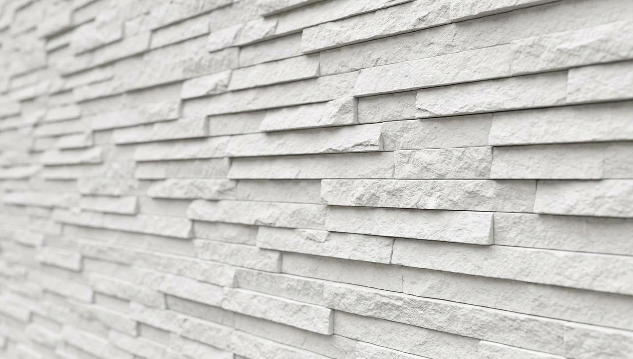 Dekorativni stenski panel - Skrilavec Valladolid bela - 112 x 80 cm