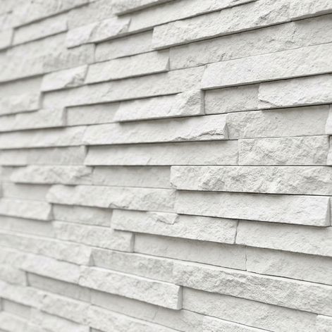 Dekorativni stenski panel - Skrilavec Valladolid bela - 112 x 80 cm
