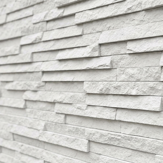 Dekorativni stenski panel - Skrilavec Valladolid bela - 112 x 80 cm