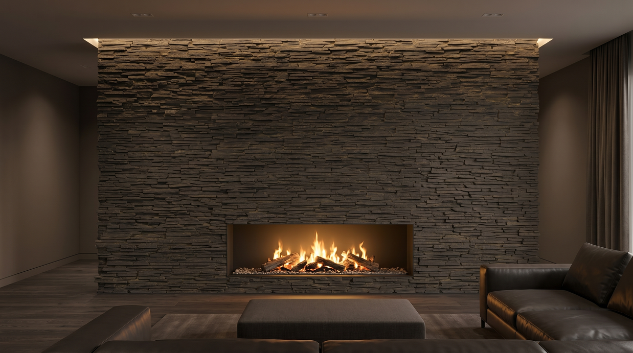 Dekorativni stenski panel - Skrilavec Laja Fina Negro - 118 x 93 cm