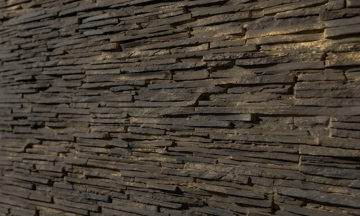 Dekorativni stenski panel - Skrilavec Laja Fina Negro - 118 x 93 cm