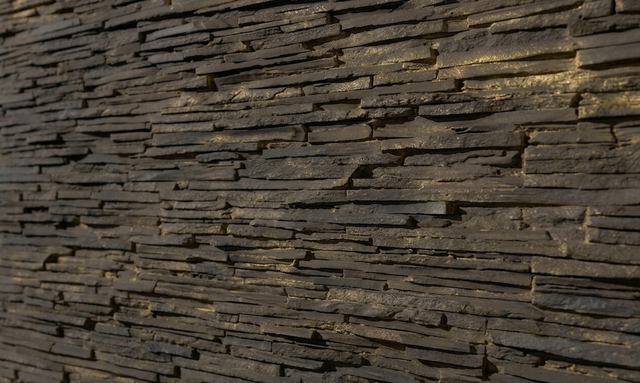 Dekorativni stenski panel - Skrilavec Laja Fina Negro - 118 x 93 cm