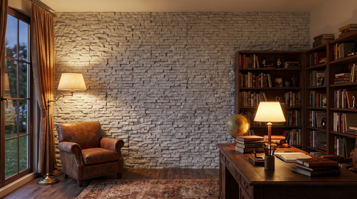 Dekorativni stenski panel - Kamen Navarra Gris - 118 x 93 cm