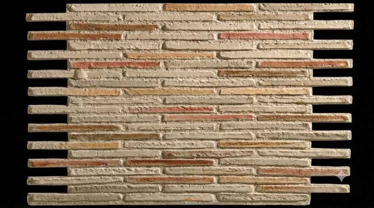 Dekorativni stenski panel - Opeka Aldaia Gris Rojizo - 107 x 79 cm