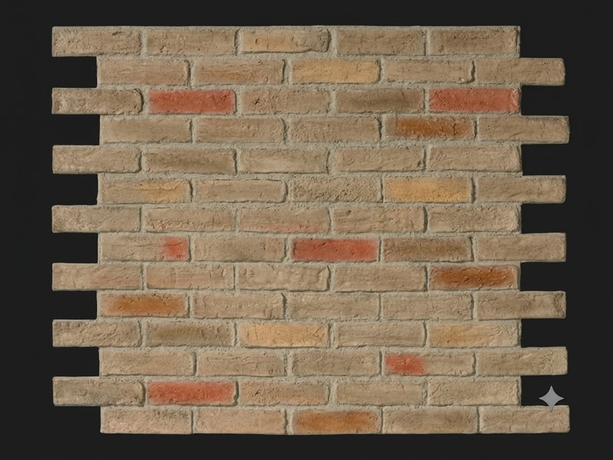 Dekorativni stenski panel - Opeka Caravista Gris Rojizo - 118 x 93 cm