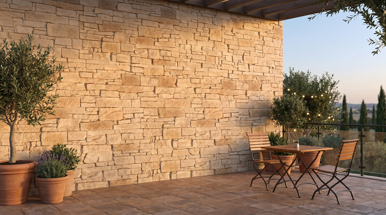 Dekorativni stenski panel - Kamen Teruel Marron - 114 x 80 cm