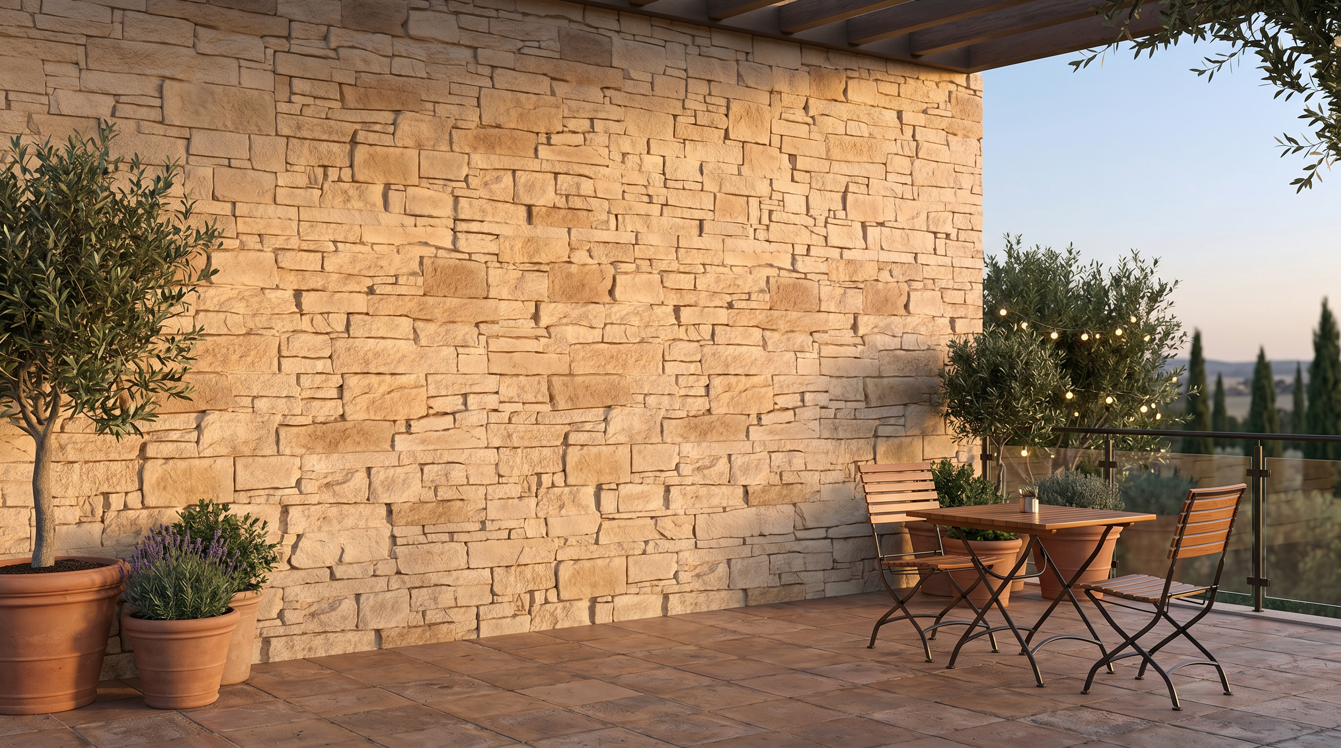 Dekorativni stenski panel - Kamen Teruel Marron - 114 x 80 cm