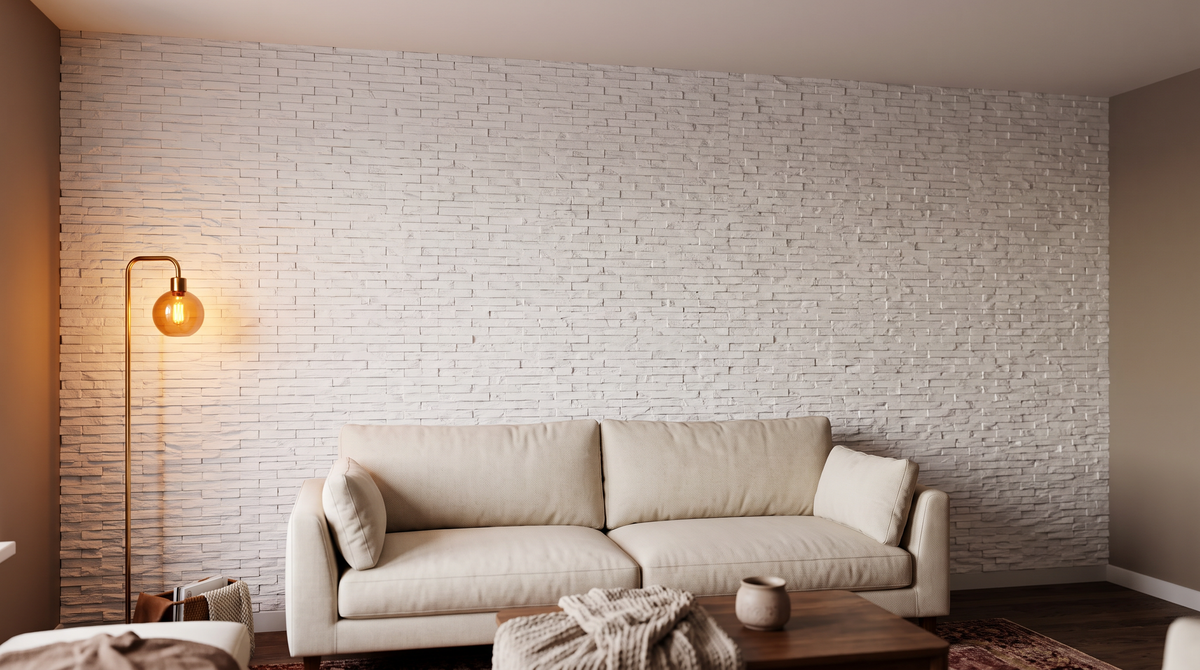 Dekorativni zidni panel - Drvo Aragon bijelo - 125 x 84 cm