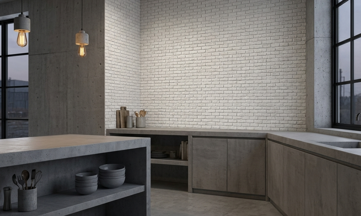 Dekorativni stenski panel - Opeka Urban bela - 122 x 91,5 cm