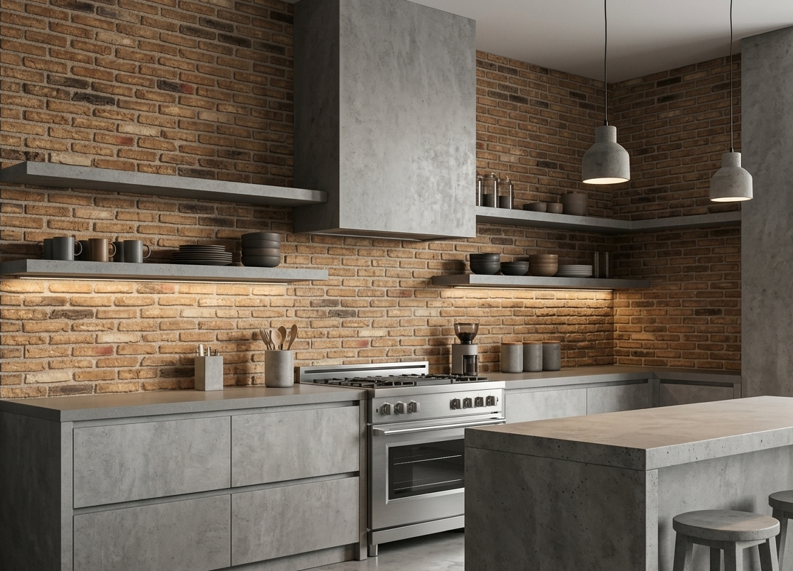 Dekorativni stenski panel - Opeka Rustic Marron - 117 x 91,5 cm