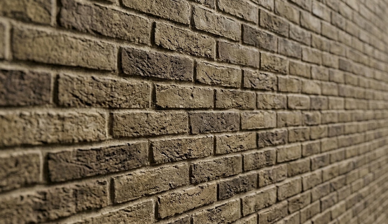 Dekorativni stenski panel - Opeka Rustic Gris Negro - 117 x 91,5 cm