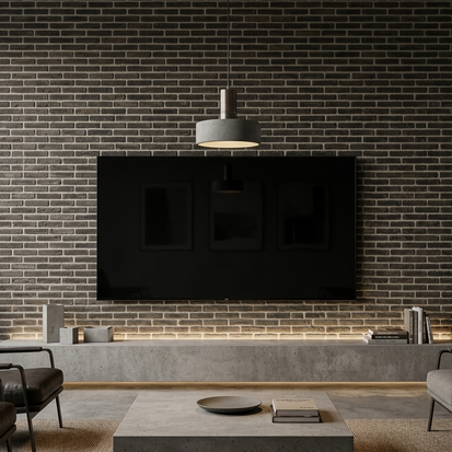 Dekorativni stenski panel - Opeka Rustic Gris Negro - 117 x 91,5 cm