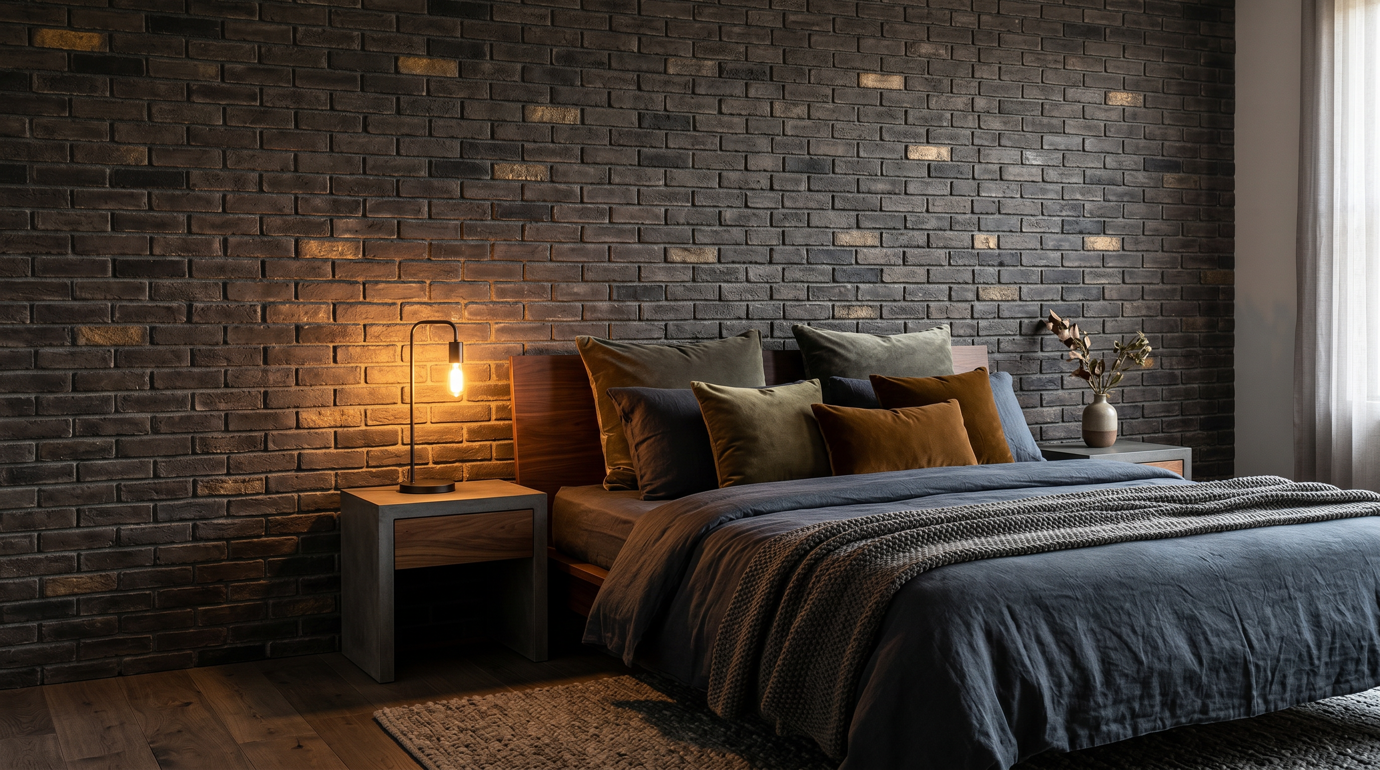Dekorativni stenski panel - Opeka Caravista Gris Negro - 118 x 93 cm