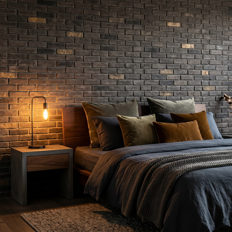 Dekorativni stenski panel - Opeka Caravista Gris Negro - 118 x 93 cm