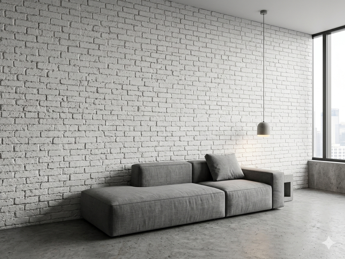 Dekorativni stenski panel - Opeka Country bela - 113 x 93 cm