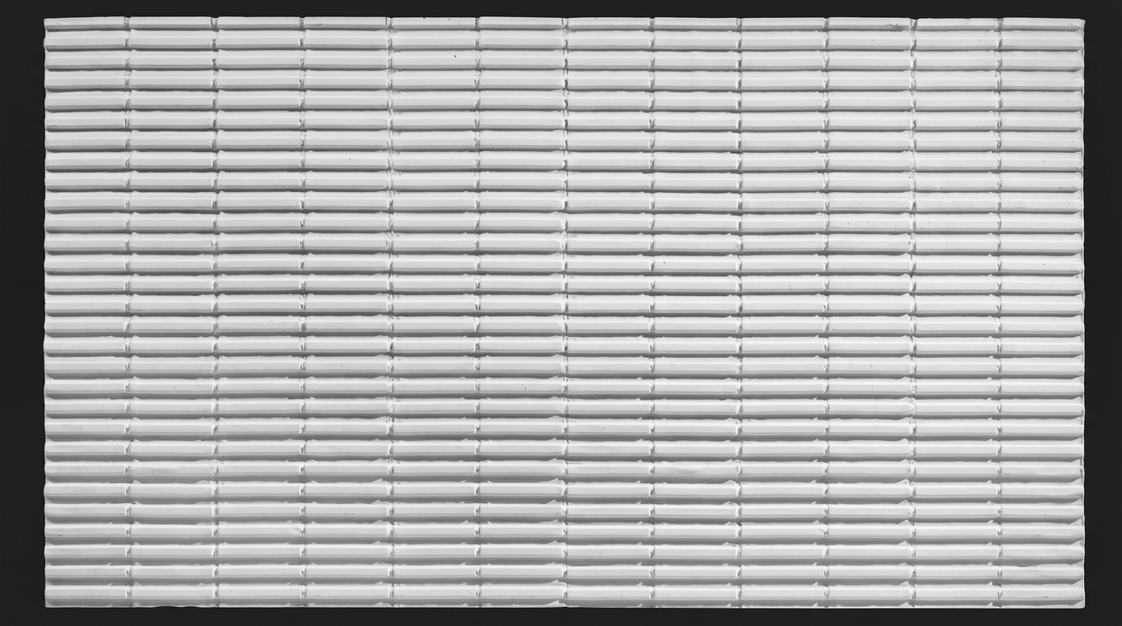 Dekorativni stenski panel - Tekstura Termoarcilla bela - 240 x 136 cm