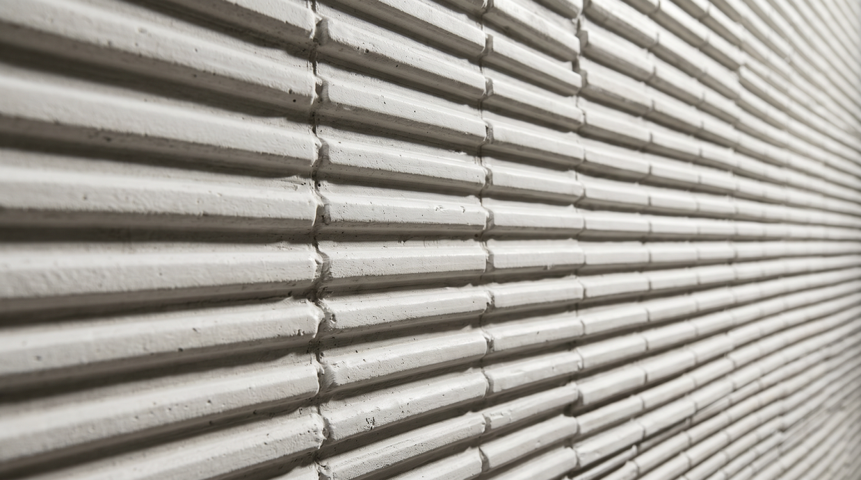Dekorativni stenski panel - Tekstura Termoarcilla bela - 240 x 136 cm