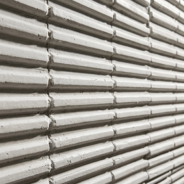 Dekorativni stenski panel - Tekstura Termoarcilla bela - 240 x 136 cm
