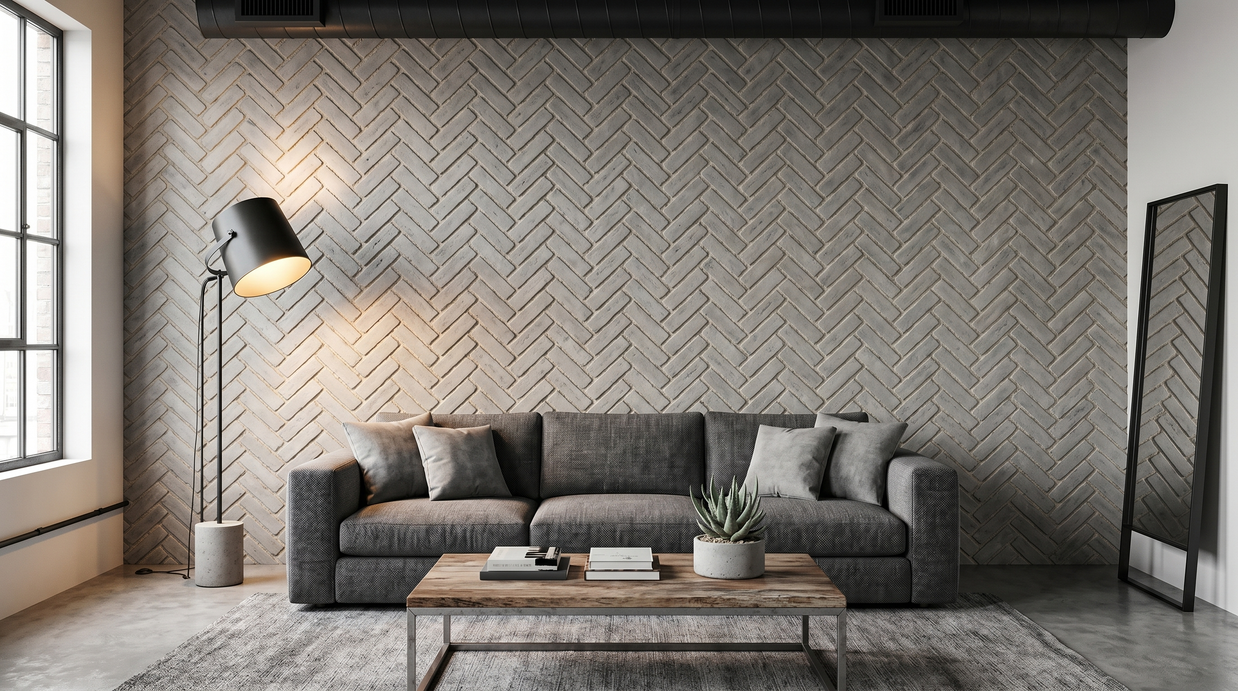Dekorativni stenski panel - Opeka Espiga Gris - 125 x 100 cm