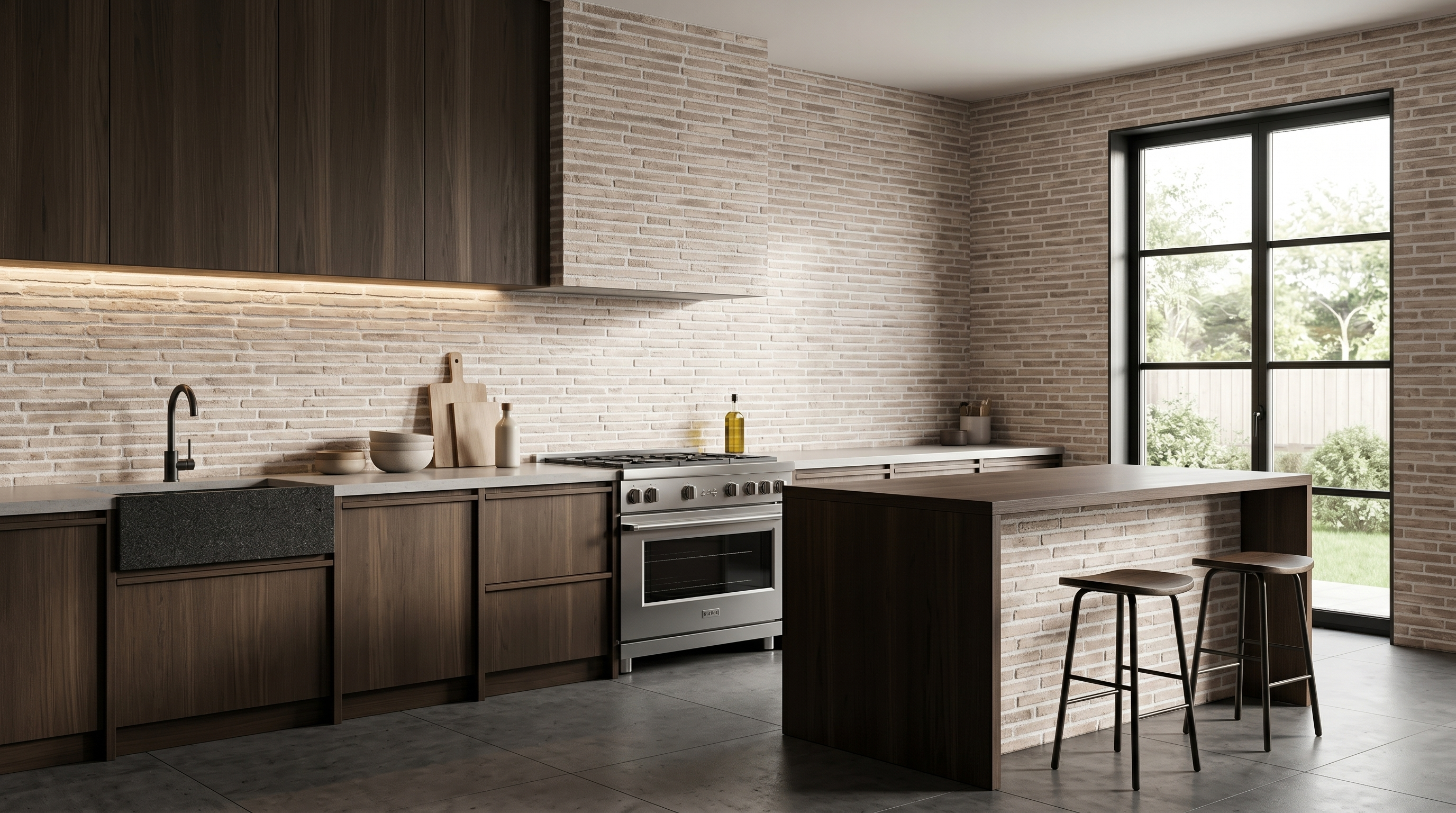 Dekorativni stenski panel - Opeka Long Cuero - 118 x 93 cm