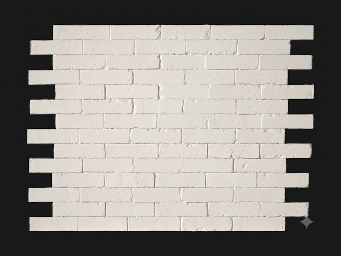 Dekorativni stenski panel - Opeka Block bela - 123 x 90 cm