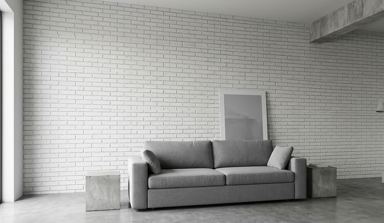 Dekorativni stenski panel - Opeka Block bela - 123 x 90 cm