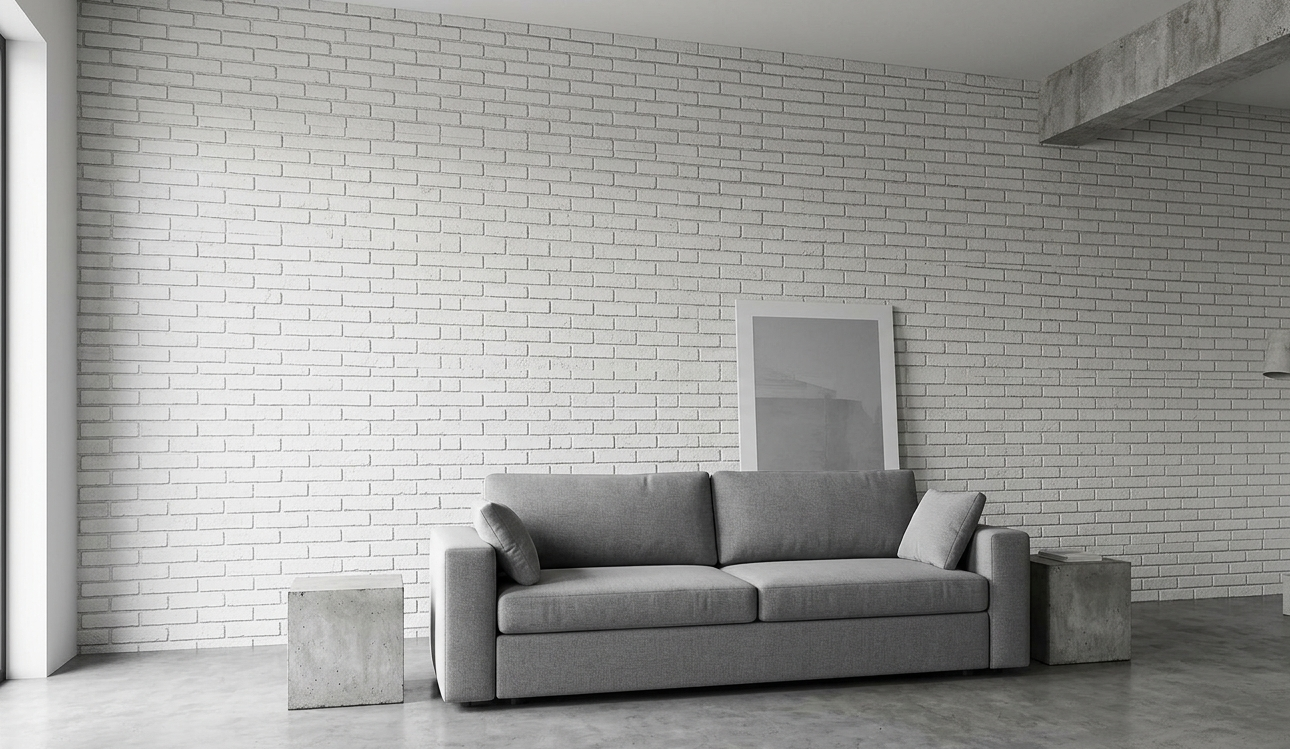 Dekorativni stenski panel - Opeka Block bela - 123 x 90 cm