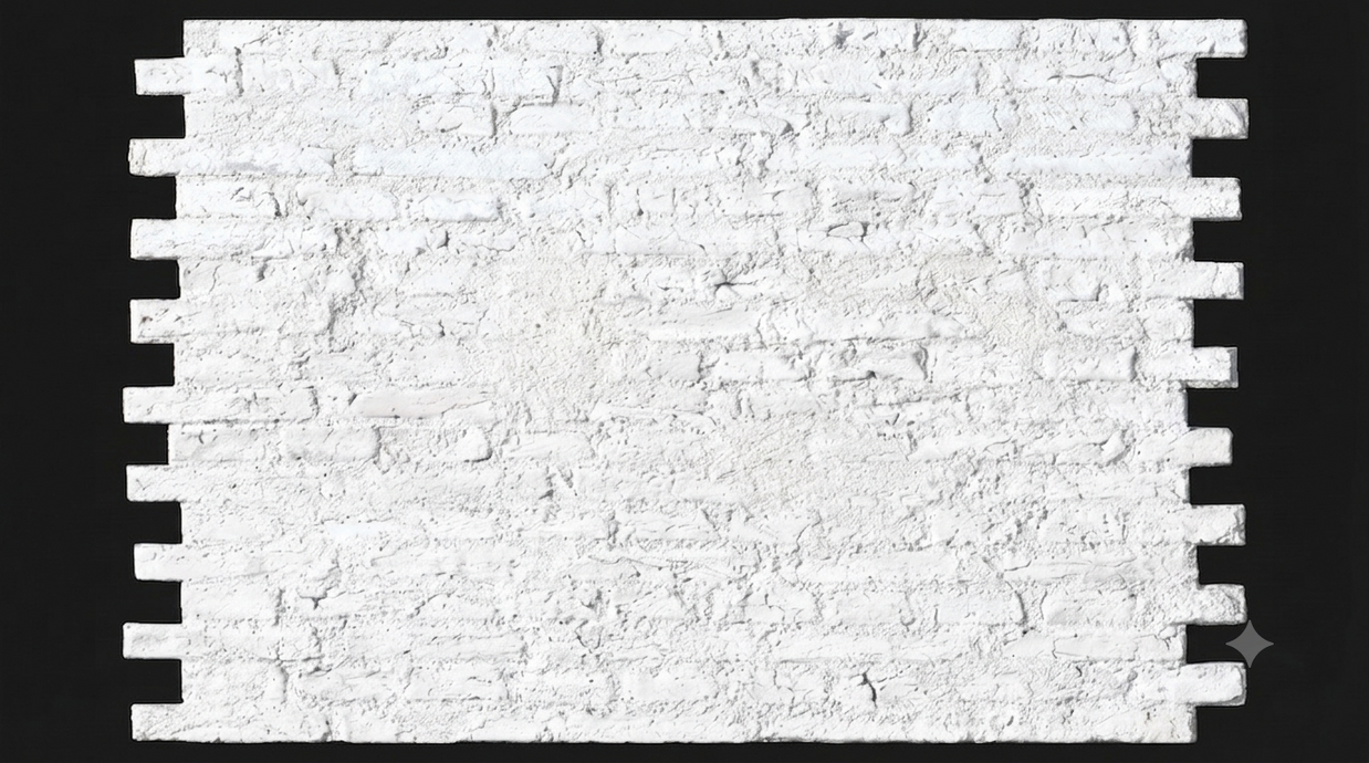 Dekorativni stenski panel - Opeka Grunge bela - 114 x 92 cm