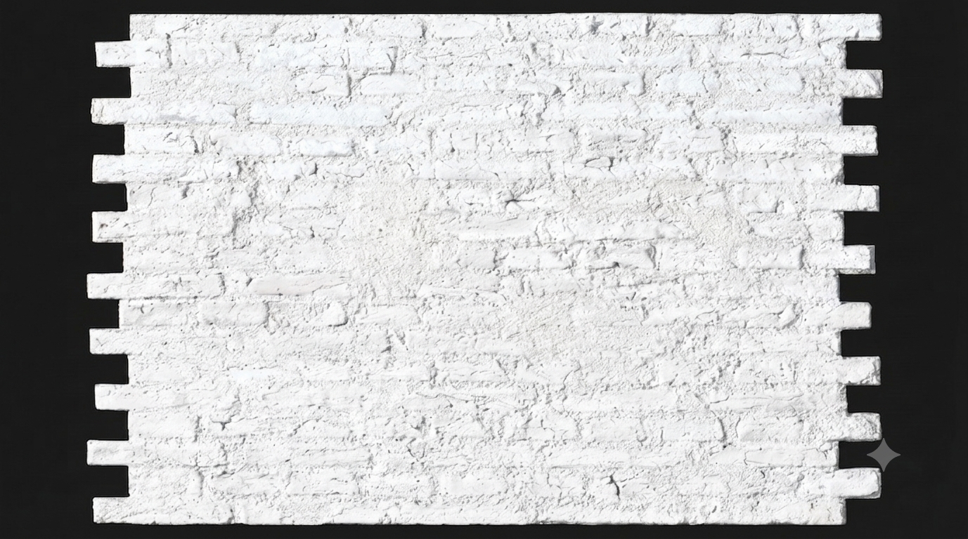 Dekorativni stenski panel - Opeka Grunge bela - 114 x 92 cm