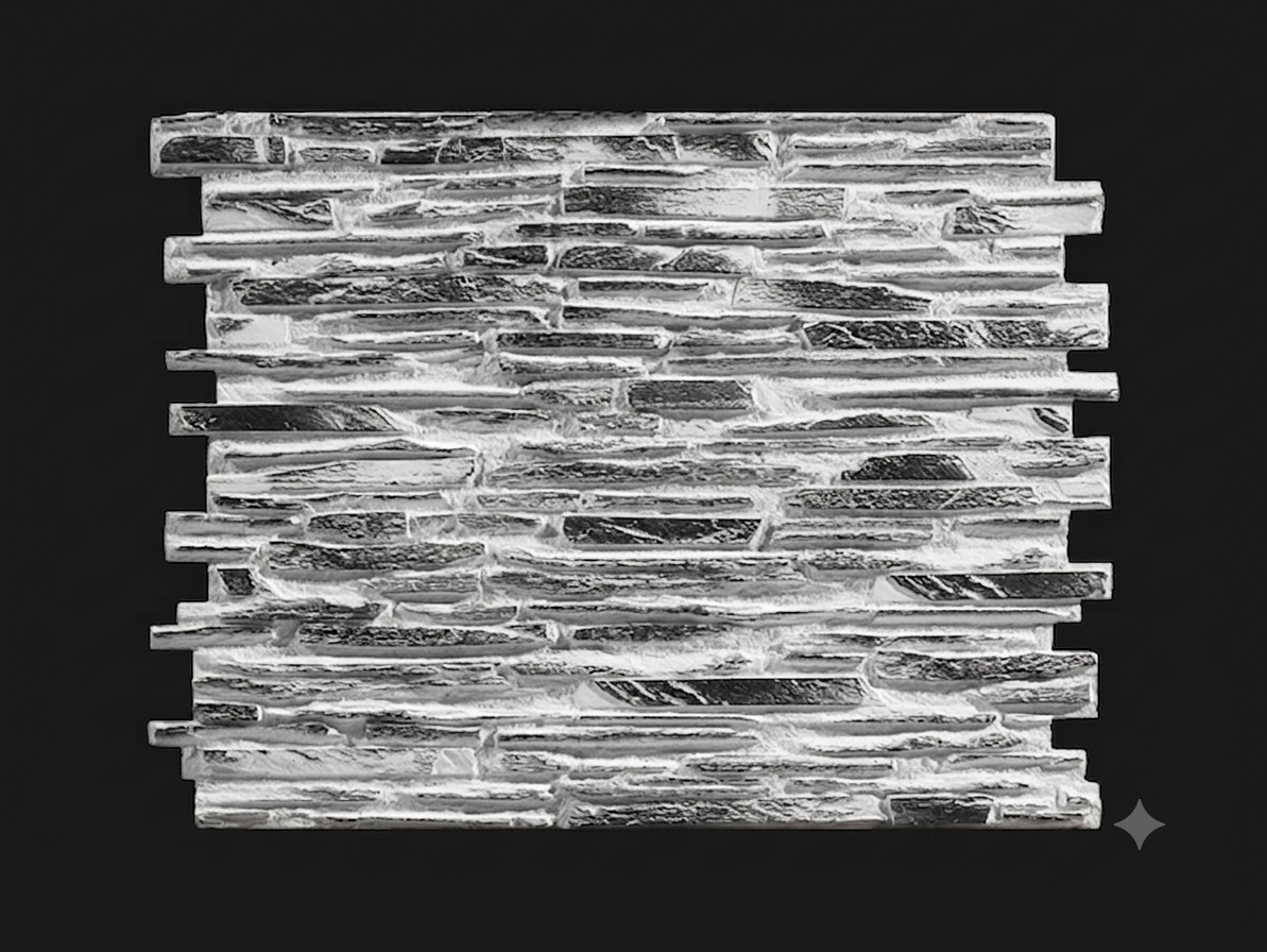 Dekorativni stenski panel - Skrilavec Pirineos Negro Envejecido - 122 x 91 cm
