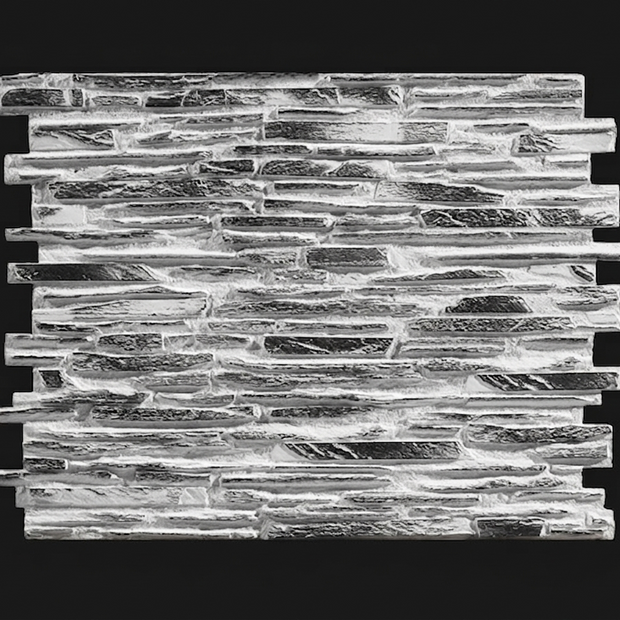 Dekorativni stenski panel - Skrilavec Pirineos Negro Envejecido - 122 x 91 cm