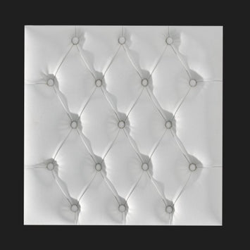 Dekorativni stenski panel - Tekstura Capitone bela - 60 x 60 cm