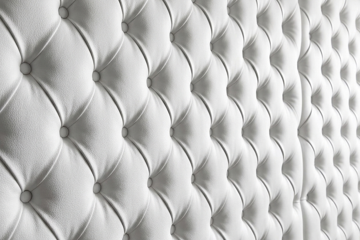 Dekorativni stenski panel - Tekstura Capitone bela - 60 x 60 cm