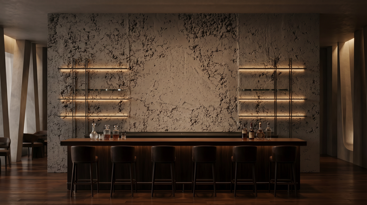 Dekorativni stenski panel - Beton Rough temen - 150 x 80 cm