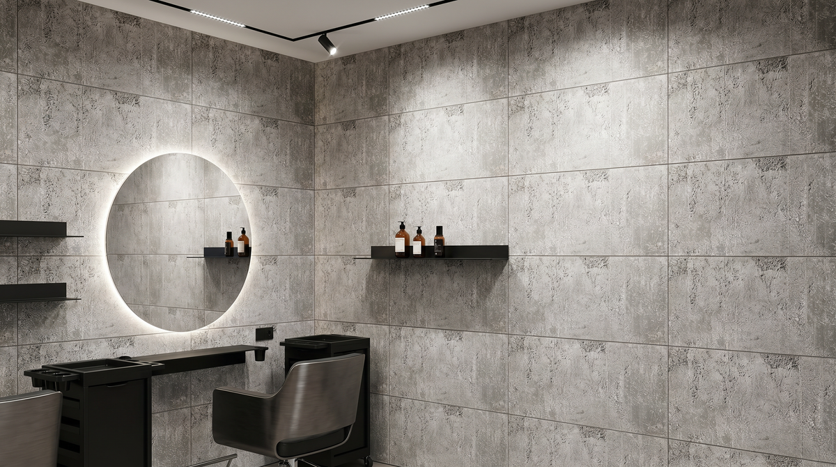 Dekorativni stenski panel - Beton Rough svetel - 150 x 80 cm